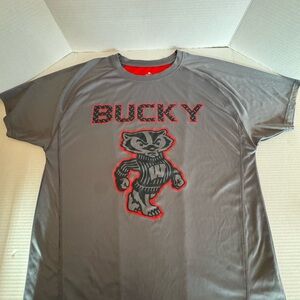 Wisconsin Badger BUCKY Gray Men's Tee Size Large